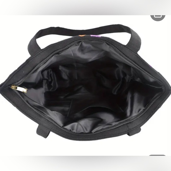 Tropical Embroidered Women’s Tote Bag with Zipper and Lining - Picture 3 of 3